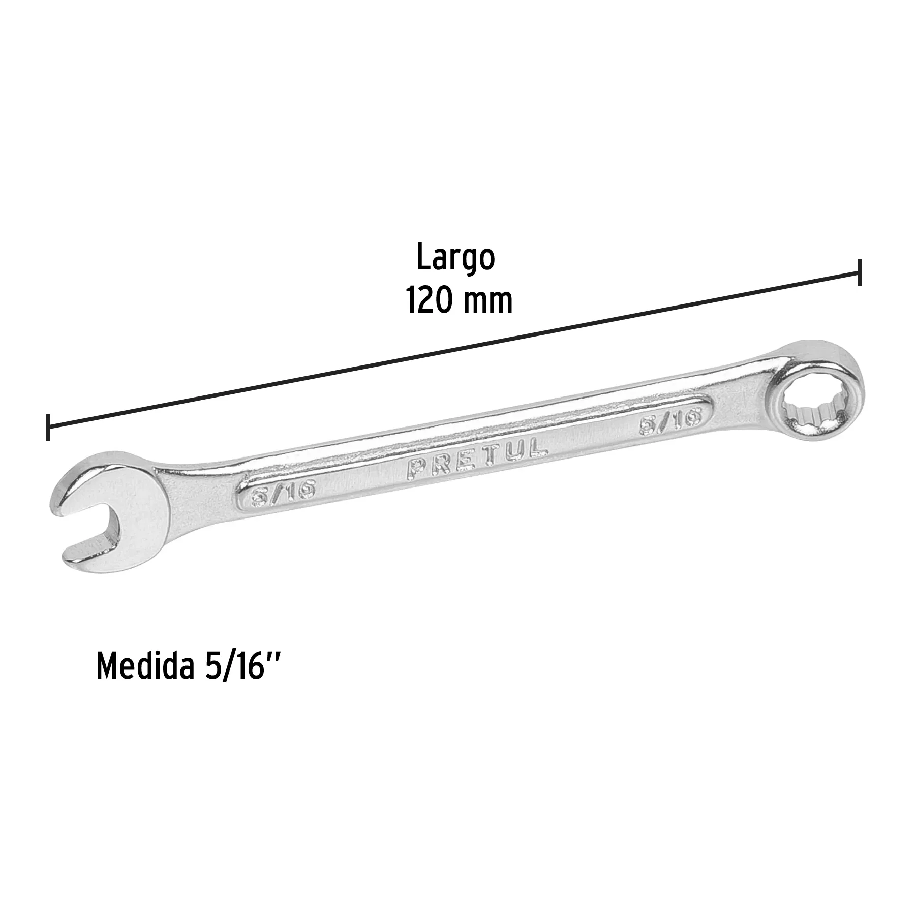 Llave combinada 5/16' x 120 mm de largo - Image 4