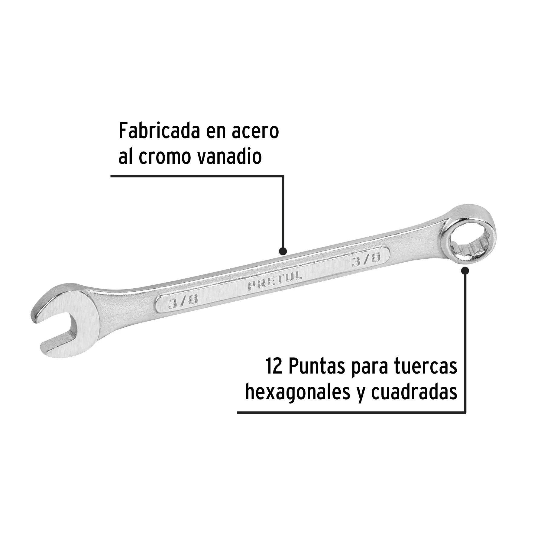 Llave combinada 3/8' x 140 mm de largo - Image 3