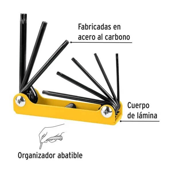 Juego de 8 llaves torx tipo navaja - Image 3
