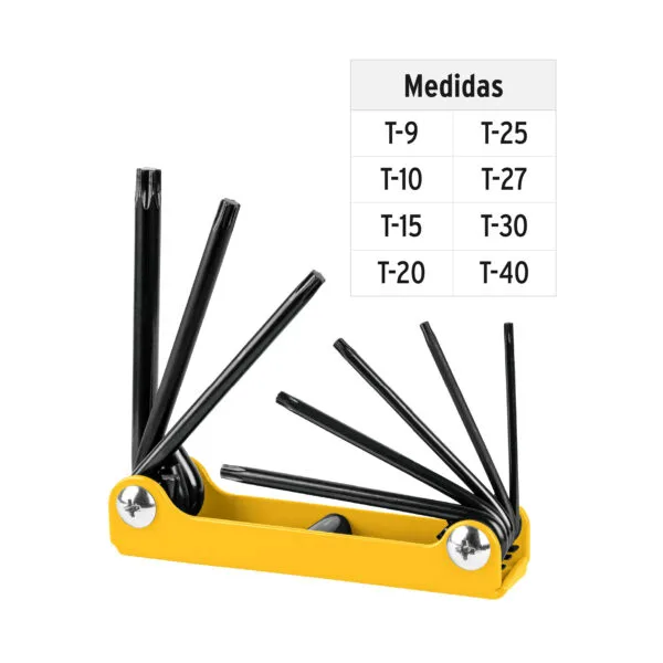 Juego de 8 llaves torx tipo navaja - Image 4